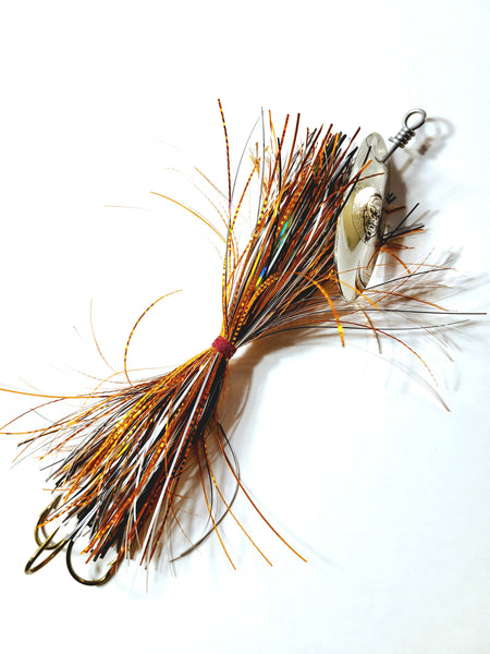 In-Line Tinsel 'Turbo Weasel', Muskie/Pike Bucktail – Sasquatch