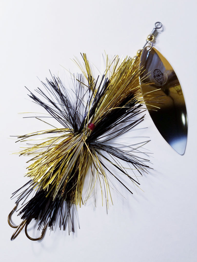 'Big Willy' Flashabou Single10 Willow, Muskie/Pike Bucktail
