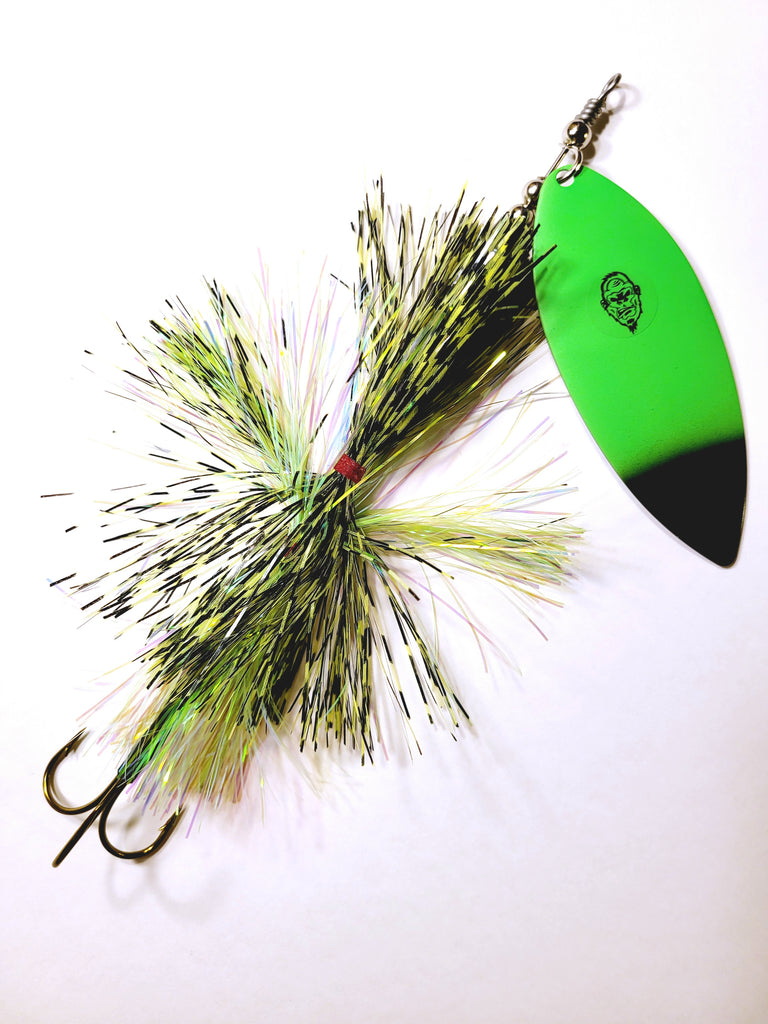 'Big Willy' Flashabou Single10 Willow, Muskie/Pike Bucktail