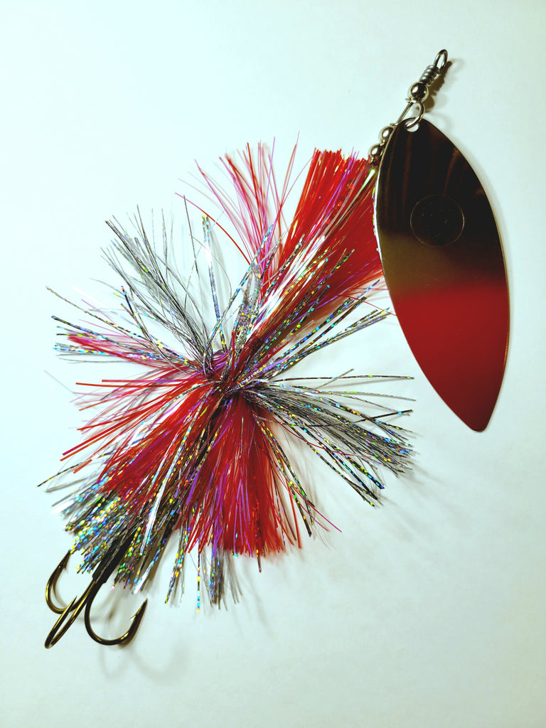 'Big Willy' Flashabou Single10 Willow, Muskie/Pike Bucktail