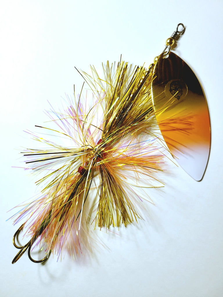'Big Willy' Flashabou Single10 Willow, Muskie/Pike Bucktail