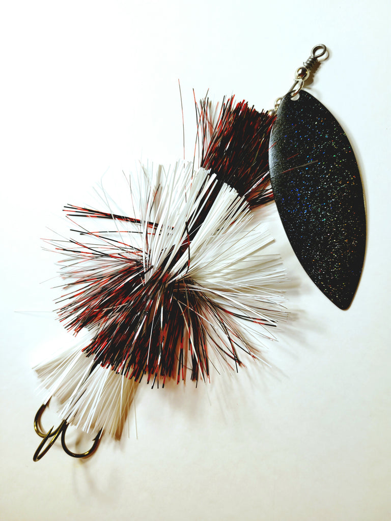 'Big Willy' Flashabou Single10 Willow, Muskie/Pike Bucktail