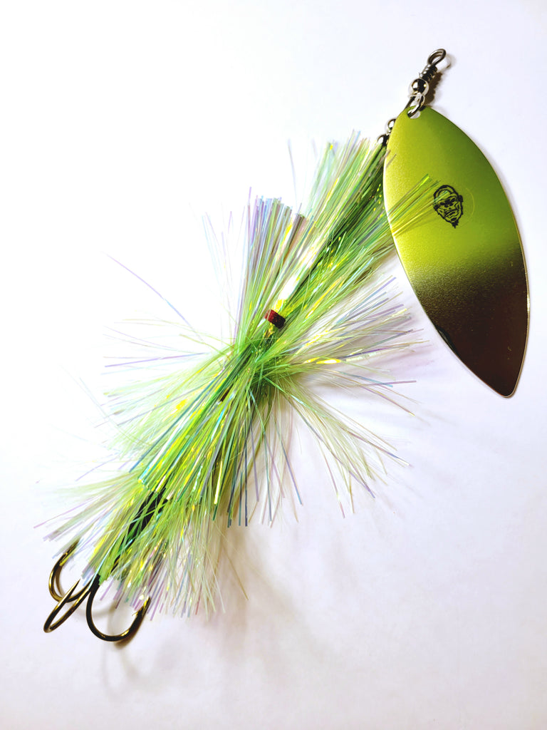'Big Willy' Flashabou Single10 Willow, Muskie/Pike Bucktail