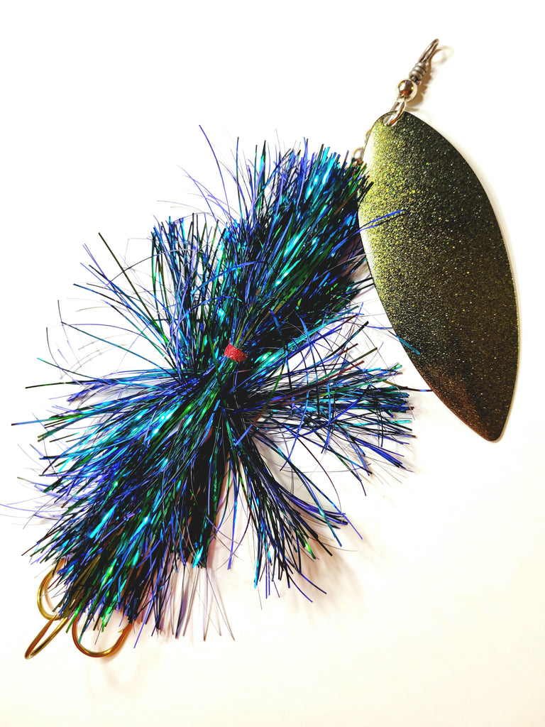 'Big Willy' Flashabou Single10 Willow, Muskie/Pike Bucktail