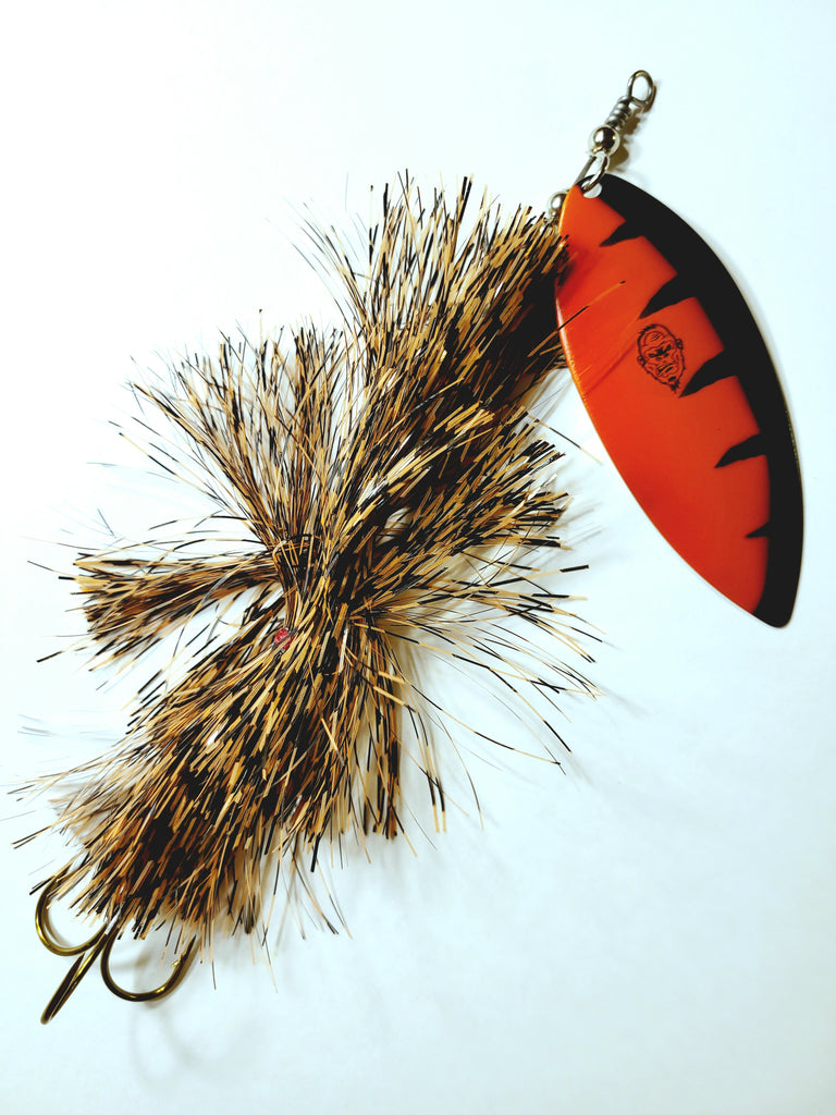 'Big Willy' Flashabou Single10 Willow, Muskie/Pike Bucktail