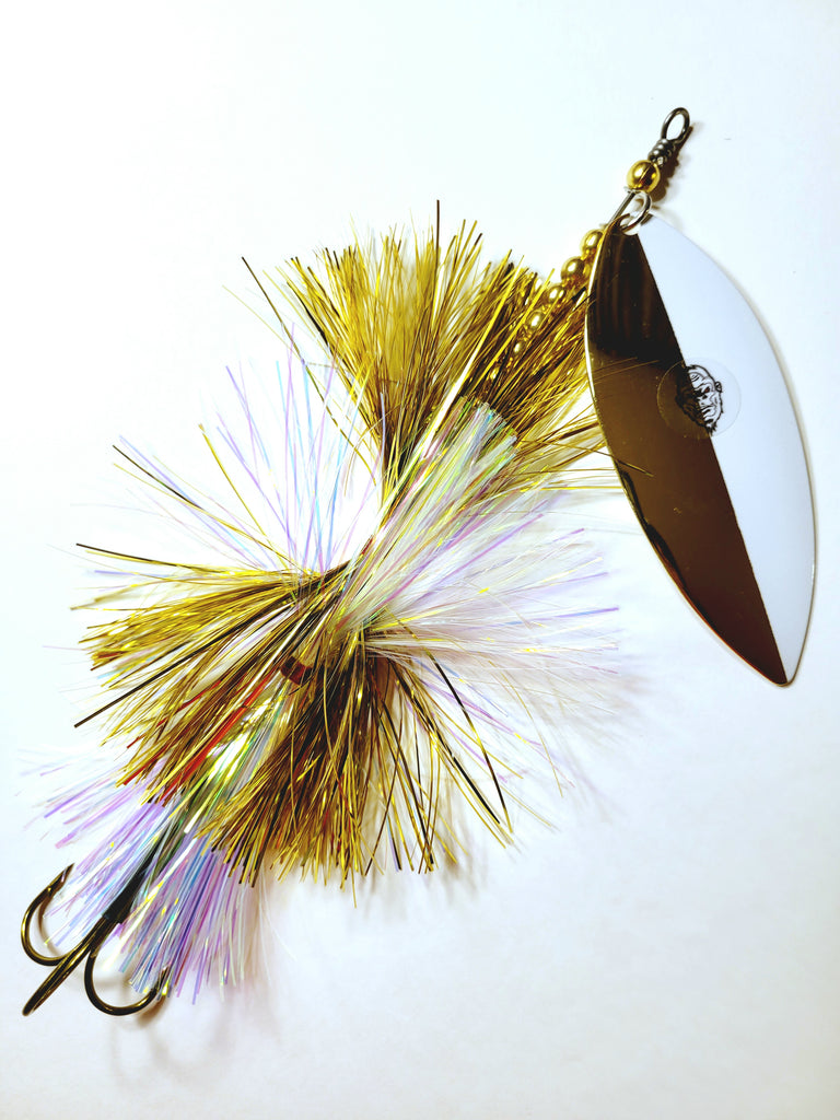 'Big Willy' Flashabou Single10 Willow, Muskie/Pike Bucktail