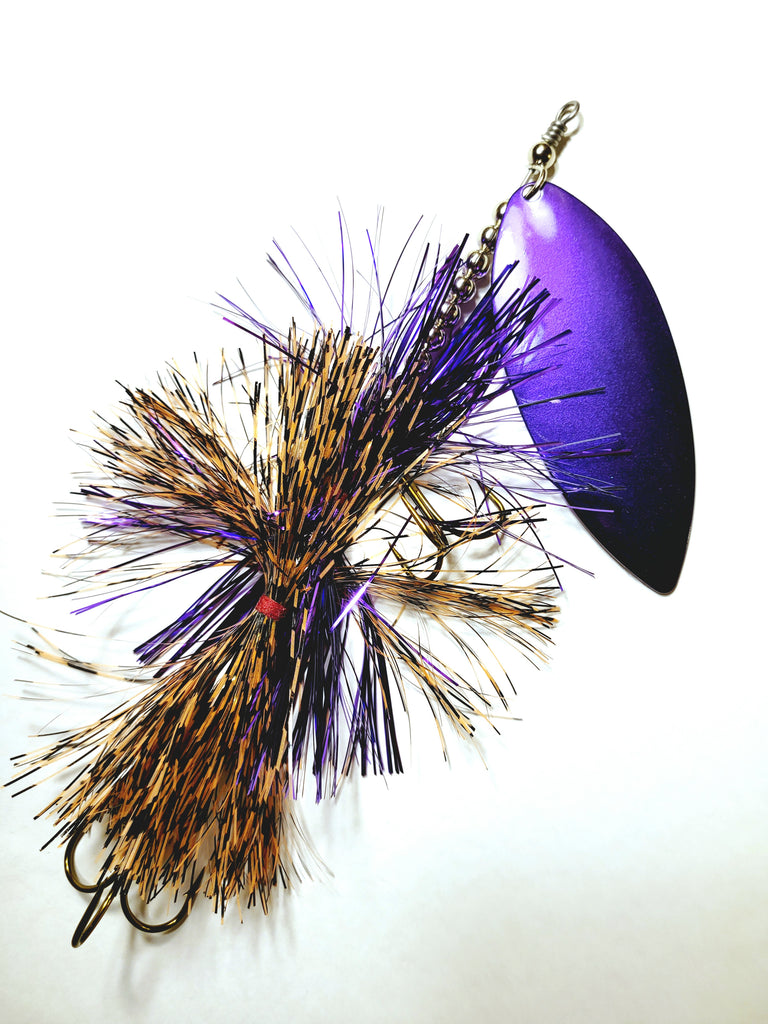 'Big Willy' Flashabou Single10 Willow, Muskie/Pike Bucktail