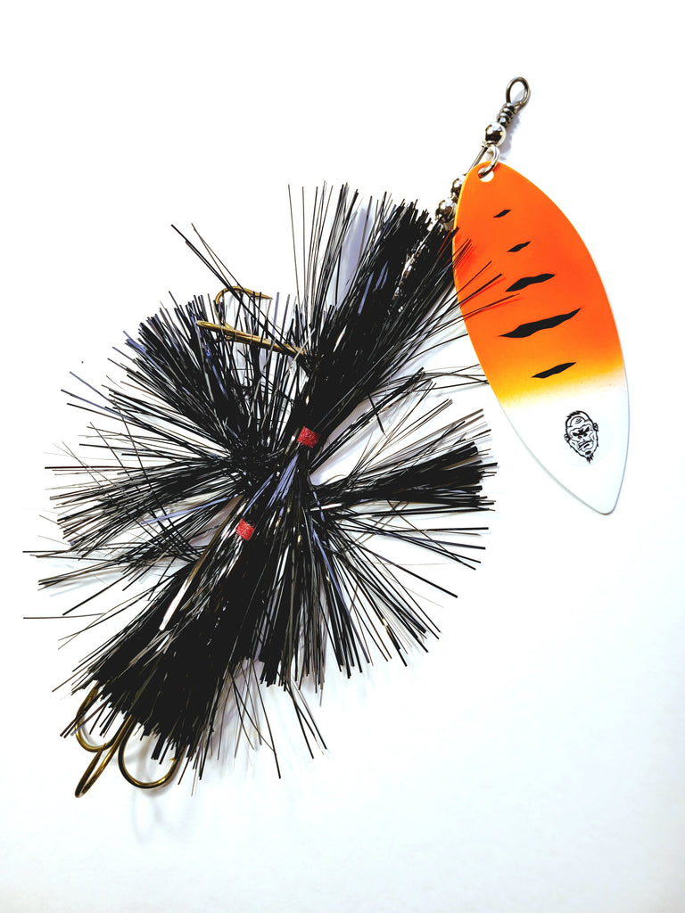 'Big Willy' Flashabou Single10 Willow, Muskie/Pike Bucktail