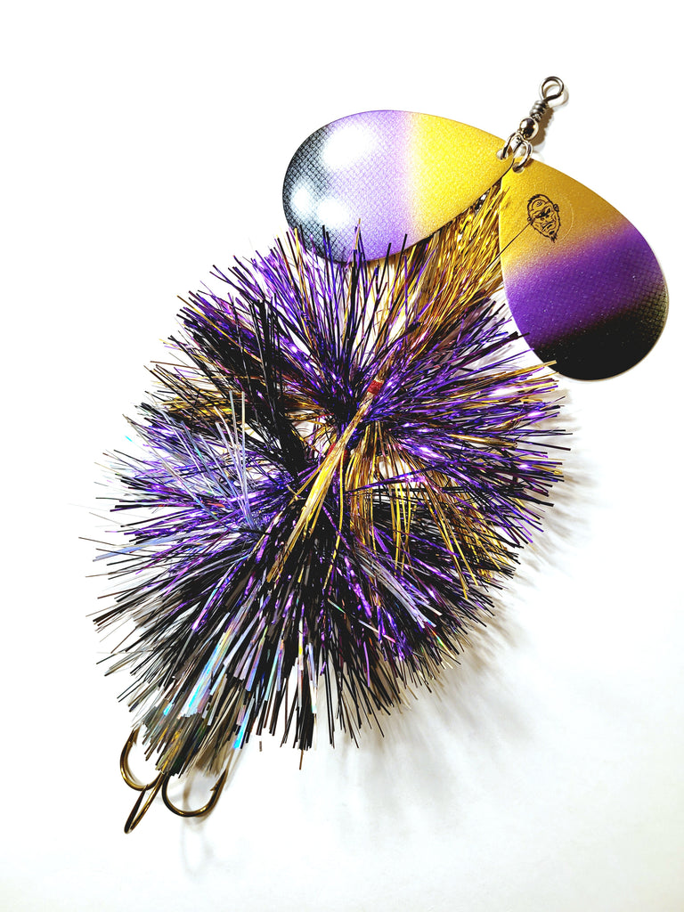 'The Beast' Double12 Squatch Flashabou Bucktail, Muskie/Pike Bucktail