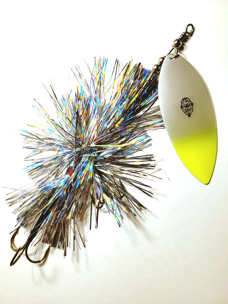 'Big Willy' Flashabou Single10 Willow, Muskie/Pike Bucktail