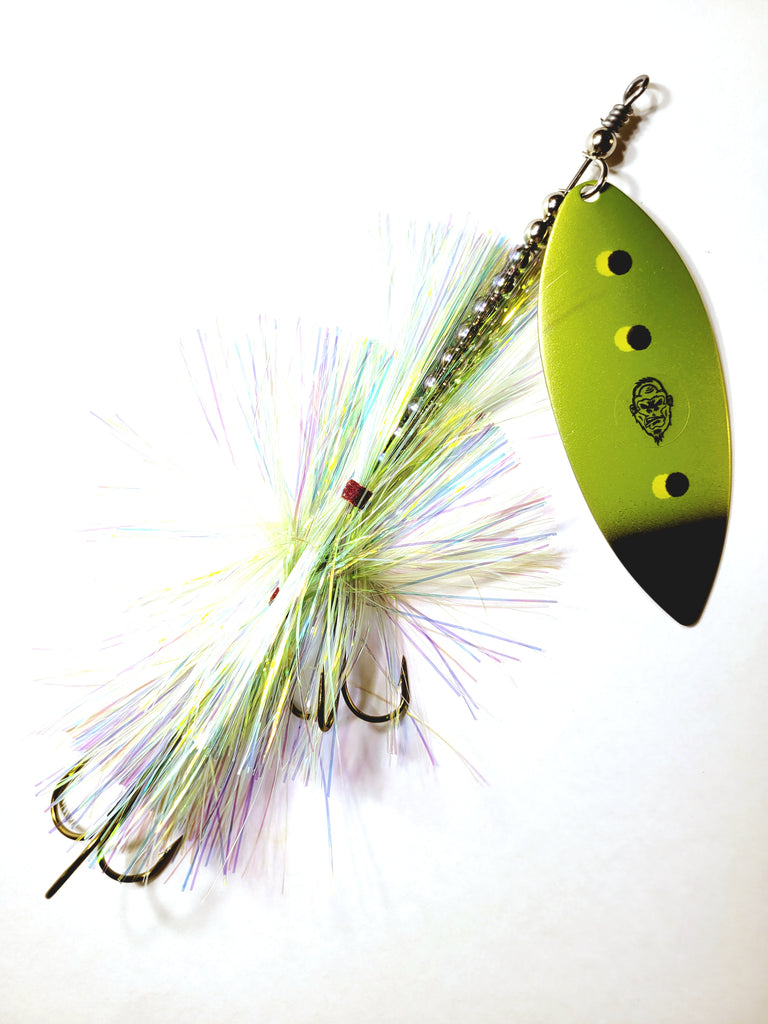 'Big Willy' Flashabou Single10 Willow, Muskie/Pike Bucktail