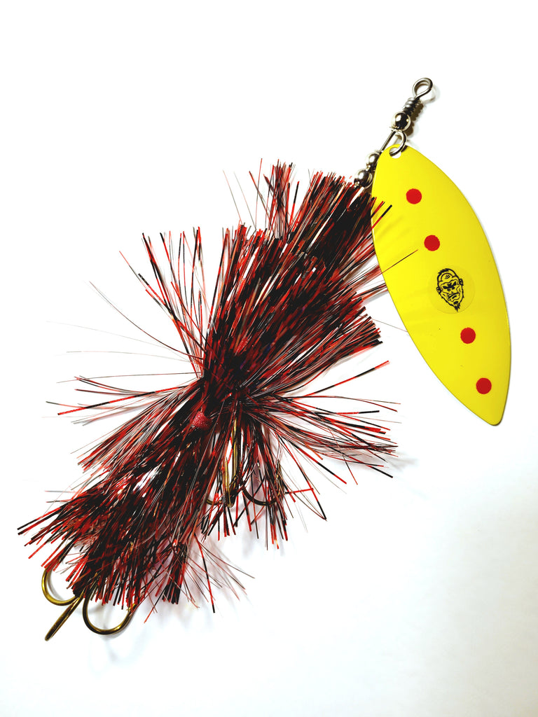 'Big Willy' Flashabou Single10 Willow, Muskie/Pike Bucktail