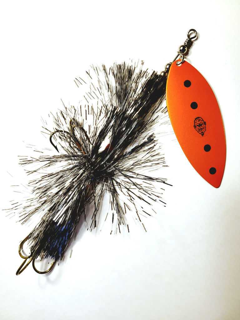 'Big Willy' Flashabou Single10 Willow, Muskie/Pike Bucktail