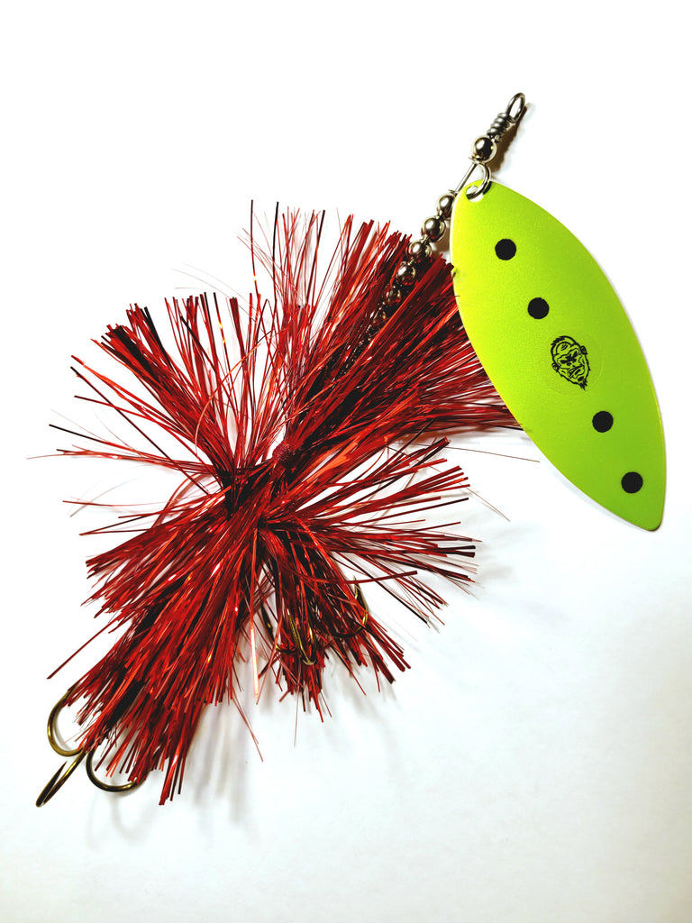 'Big Willy' Flashabou Single10 Willow, Muskie/Pike Bucktail