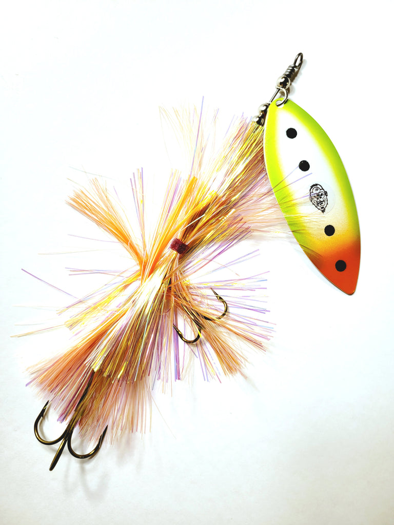 'Big Willy' Flashabou Single10 Willow, Muskie/Pike Bucktail