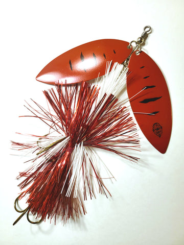 'Big Willy' Flashabou Double10 Willow, Muskie/Pike Bucktail