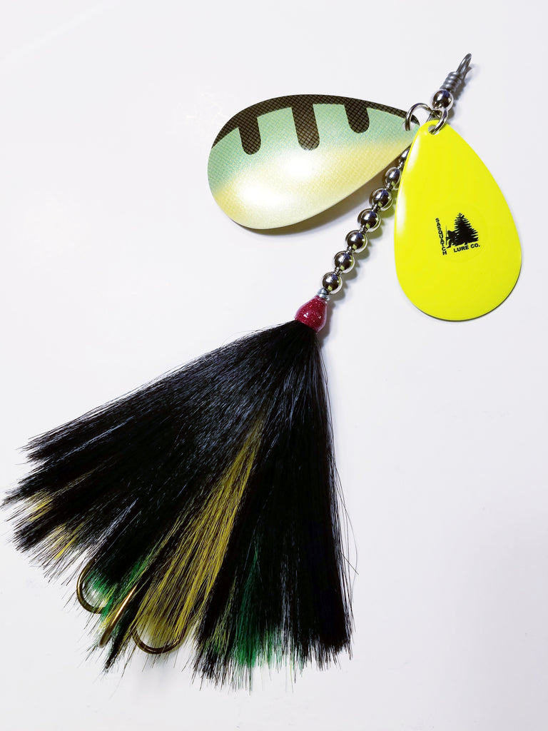 The Knocker, 10/9 stagger, Muskie/Pike Bucktail – Sasquatch Lure Co.