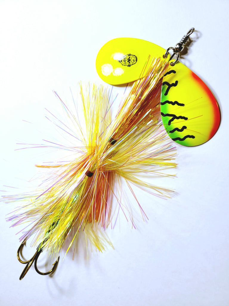 Flashabou Knocker , 10/9 stagger, Muskie/Pike Bucktail