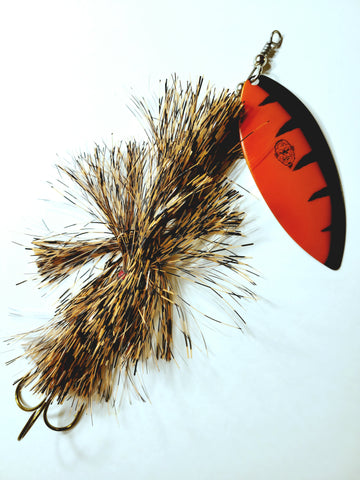 'Big Willy' Flashabou Single10 Willow, Muskie/Pike Bucktail
