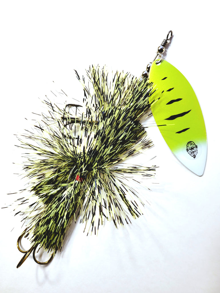 'Big Willy' Flashabou Single10 Willow, Muskie/Pike Bucktail