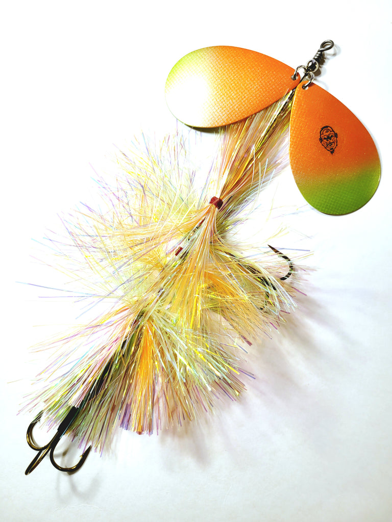 'The Beast' Double12 Squatch Flashabou Bucktail, Muskie/Pike Bucktail