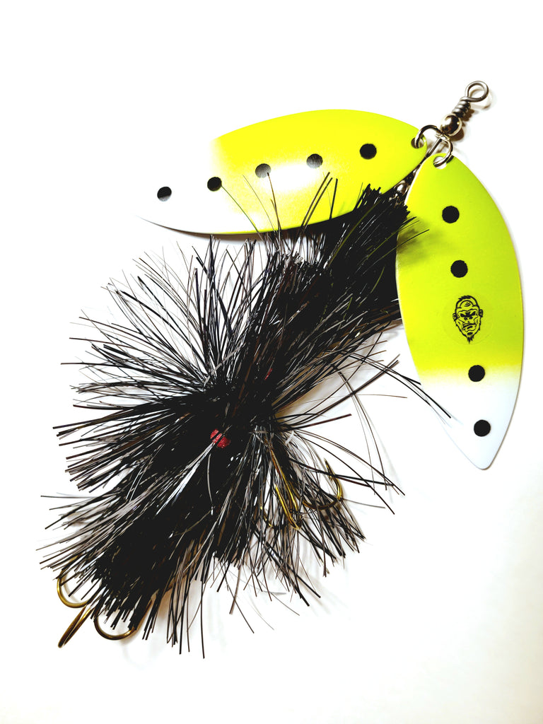 'Big Willy' Flashabou Double10 Willow, Muskie/Pike Bucktail